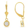 Pompeii3 1ct Diamond Lab Grown Dangle Lever Back Hoop Earrings 14k Yellow Gold In Silver
