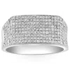 Pompeii3 1ct Diamond Men's White Gold Pave Wedding Ring Anniversary Band In Multi