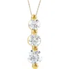 Pompeii3 1ct Diamond Necklace Three Stone Pendant In 10k White Or Yellow Gold In Gold