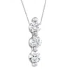 Pompeii3 1ct Diamond Necklace Three Stone Pendant In 10k White Or Yellow Gold In White