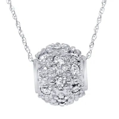 Pompeii3 1ct Diamond Pave Puff Slide Pendant 10k White Gold Necklace In Multi