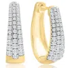 Pompeii3 1ct Diamond Tapered Oval Shape Hoops In 10k Yellow Gold Lab Grown 19mm Tall In Multi