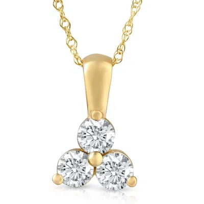 Pompeii3 1ct Diamond Three Stone Pendant In 14k White Yellow Rose Gold Lab Grown Necklace In Neutral