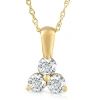 Pompeii3 1ct Diamond Three Stone Pendant In 14k White Yellow Rose Gold Lab Grown Necklace In Multi