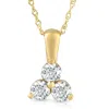 Pompeii3 1ct Diamond Three Stone Pendant In 14k White Yellow Rose Gold Lab Grown Necklace In Multi
