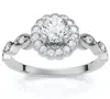 Pompeii3 1ct Diamond Vintage Halo Engagement Ring 14k White Gold Lab Grown Size Selectable In Multi