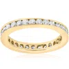 Pompeii3 1ct Diamond Wedding Eternity Stackable 14k Yellow Gold Ring Channel Set In Multi