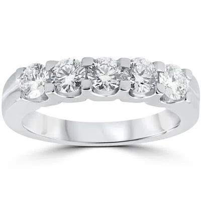Pompeii3 1ct Diamond Wedding Ring Anniversary Stackable Band 14k White Gold Size Selectable In Multi