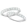 Pompeii3 1ct Diamond Weedding Ring Set 14k White Gold Stackable Engagement Bands In Multi