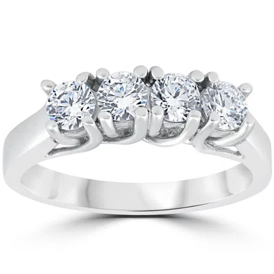 Pompeii3 1ct Diamond White Gold Curve Wedding Ring Enhancer In Multi