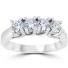 Pompeii3 1ct Diamond White Gold Curve Wedding Ring Enhancer In Silver