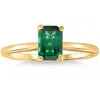 Pompeii3 1ct Emearald Solitaire Ring 10k Yellow Gold Lab Grown In White