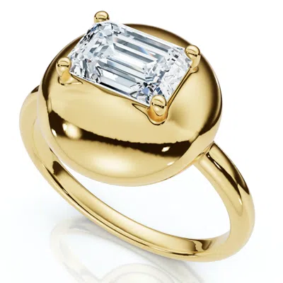 Pompeii3 1ct Emerald Cut Solitaire Candy Button Diamond Ring 14k Gold Or Pt Lab Grown In Multi