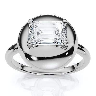 Pompeii3 1ct Emerald Cut Solitaire Candy Button Diamond Ring 14k Gold Or Pt Lab Grown In Neutral