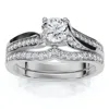 Pompeii3 1ct Engagement Wedding Ring Set 14k Gold Or Platinum Lab Grown In Silver