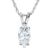 Pompeii3 1ct Fancy Marquise Diamond Solitaire Pendant 14k White Gold In Silver