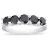 Pompeii3 1ct Five Stone Black Diamond Wedding Ring 14k White Gold In Multi