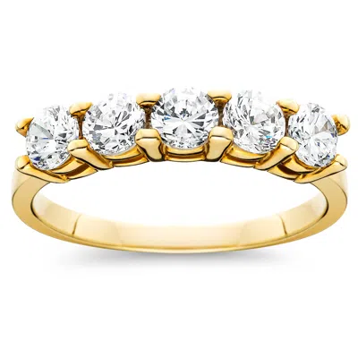 Pompeii3 1ct Five Stone Diamond Ring 14k Yellow Gold In Multi