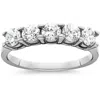 Pompeii3 1ct Five Stone Natural Round Diamond Wedding Anniversary Ring 14k White Gold In Multi