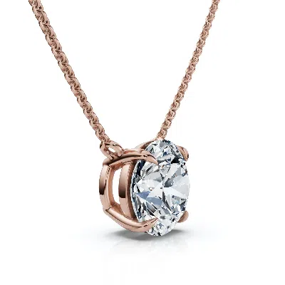 Pompeii3 1ct Floating Solitaire Diamond Pendant 14k Gold Women's 18" Necklace Lab Grown