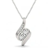 Shop Pompeii3 1ct Forever Us Two Stone Natural Diamond Pendant Necklace 18" 10k White Gold In Multi