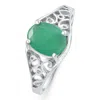 Pompeii3 1ct Genuine Emerald Oval Solitaire Ring 10k Gold In Multi