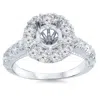 Pompeii3 1ct Halo Diamond Engagement Ring Setting 14k White Gold In Silver