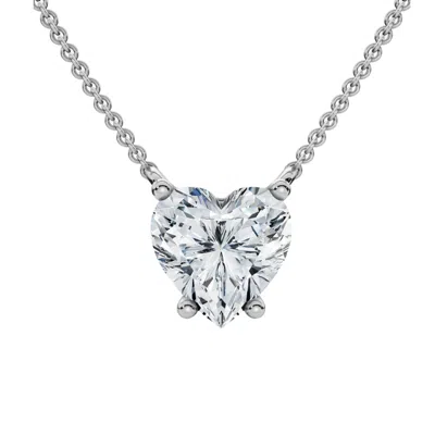 Pompeii3 1ct Heart Shape Diamond Solitaire Diamond Pendant 14k Gold Necklace Lab Grown