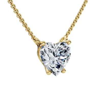 Pompeii3 1ct Heart Shape Diamond Solitaire Diamond Pendant 14k Gold Necklace Lab Grown