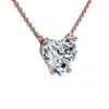 Pompeii3 1ct Heart Shape Diamond Solitaire Diamond Pendant 14k Gold Necklace Lab Grown In Multi
