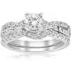 Pompeii3 1ct Infinity Diamond Engagement Wedding Ring Set 14k White Gold In Multi