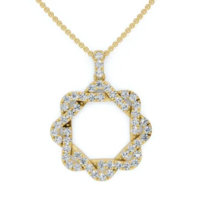 Pompeii3 1ct Intertwined Circle Diamond Pendant Women's Gold Necklace Lab Grown