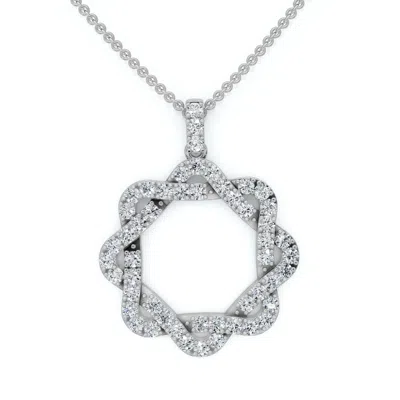Pompeii3 1ct Intertwined Circle Diamond Pendant Women's Gold Necklace Lab Grown In White