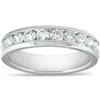Pompeii3 1ct Lab Grown Diamond Wedding Ring Platinum Channel Set Eco Friendly In Silver