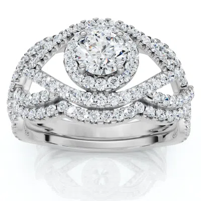 Pompeii3 1ct Luxe Diamond Engagement Wedding Ring Set 14k Gold Or Platinum Lab Grown In Metallic
