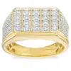 Pompeii3 1ct Men's Diamond Rectangle Multi-row Ring In 10k Yellow Gold In Multi