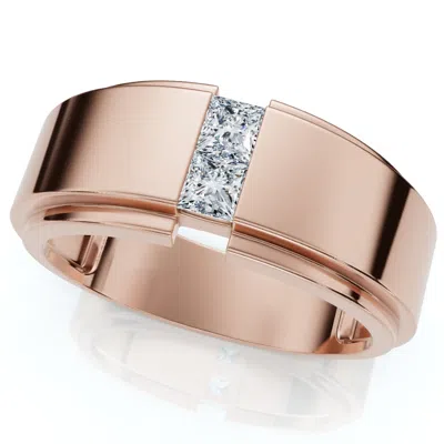 Pompeii3 1ct Men's Princess Cut Diamond Tension Set Wedding Ring 14k Gold Lab Grown In Multi