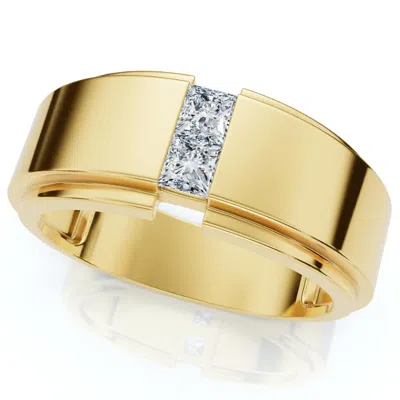 Pompeii3 1ct Men's Princess Cut Diamond Tension Set Wedding Ring 14k Gold Lab Grown In Multi