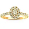 Pompeii3 1ct Natural Oval Diamond Halo Engagement Ring In 10k Yellow Gold In Multi