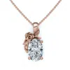 Pompeii3 1ct Oval Diamond Pendant 14k Gold Lab Grown Necklace In Multi