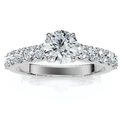 Pompeii3 1ct Pave Cathedral Diamond Engagement Ring 14k Gold Lab Grown In Silver