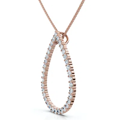 Pompeii3 1ct Pear Shape Diamond Pendant White Or Yellow Gold Lab Grown 1.25" Tall