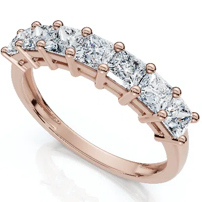 Pompeii3 1ct Princess Cut 7-stone Diamond Wedding Ring Womens Band Gold Lab Grown