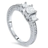 Pompeii3 1ct Princess Cut Diamond Antique Ring 14k Gold In Multi