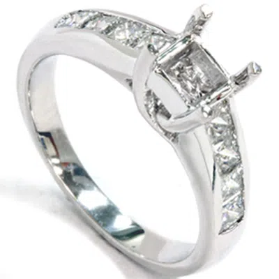 Pompeii3 1ct Princess Cut Diamond Cathedral Engagement Ring Setting In Silver