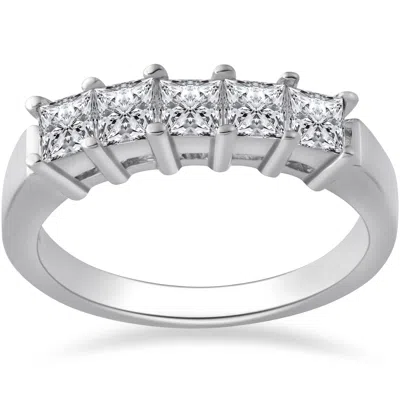 Pompeii3 1ct Princess Cut Natural Diamond Wedding Anniversary Ring In Multi