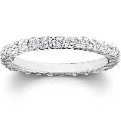 Pompeii3 1ct Prong Lab Grown Diamond Eternity Ring 14k White Gold In Multi