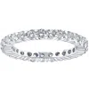 Pompeii3 1ct Prong Lab Grown Diamond Eternity Wedding Stackable Ring 14k White Gold Size Selectable In Silver