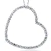 Pompeii3 2ct Heart Shaped Huge Diamond Pendant Necklace 10k White Gold In Multi