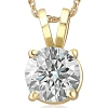Pompeii3 1ct Round Diamond Solitaire Pendant 14k Yellow Gold In Multi